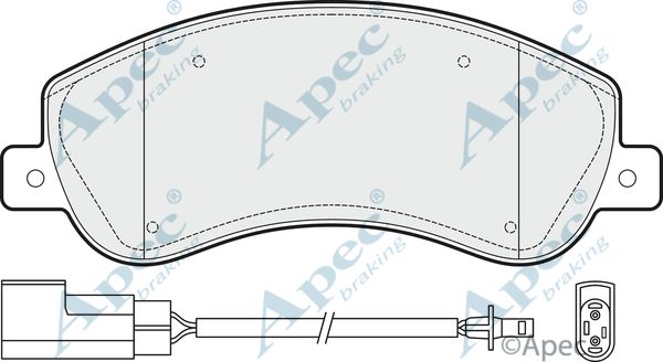APEC BRAKING Комплект тормозных колодок, дисковый тормоз PAD1475